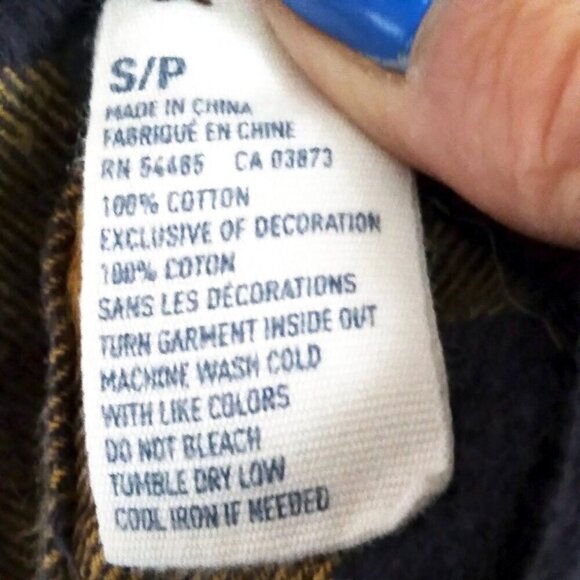 AE Flannel No 77 Men's Yellow & Black  Windowpane Flannel Shirt Sz S/P - Picture 4 of 6